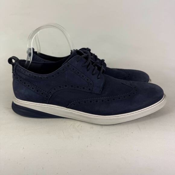Cole Haan Grand Evolution Wingtip Oxfords Men's 10 Blue Lace Up Low Top Shoes - Picture 2 of 10